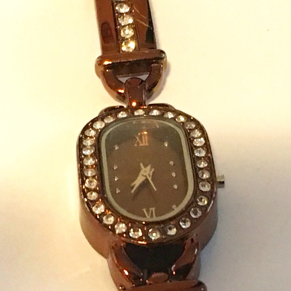 With Metal Bezel Watch Brown Band Japan 135 Metal Fmdal44 Allude